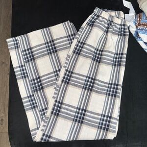 SHEIN Black and White PJ Plaid Wide Leg Pants